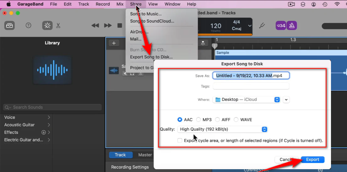 Export the Cropped Audio