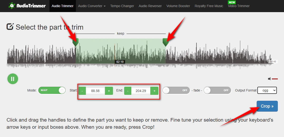 Online Audio Cropper - AudioTrimmer