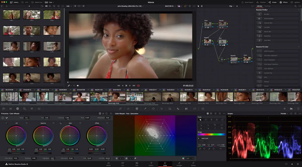 Screenshot of Davinci Resolve