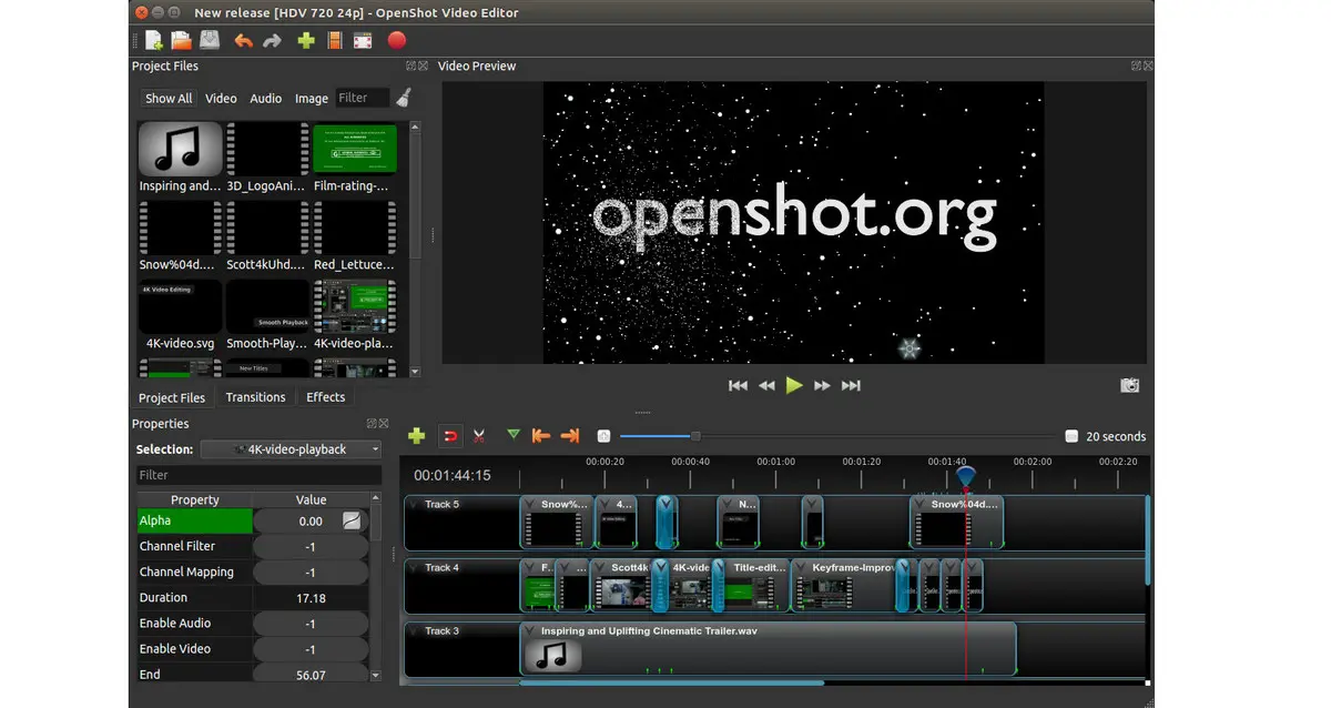 Screenshot of OpenShot