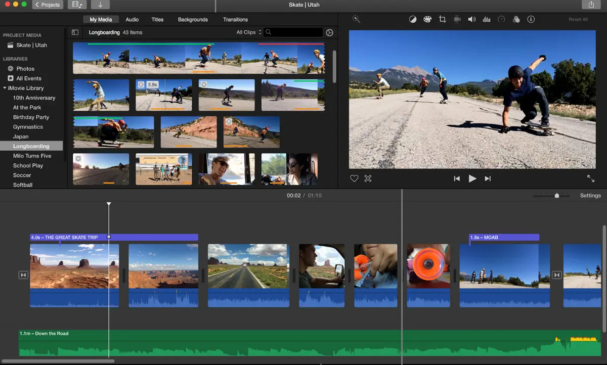 Screenshot of iMovie