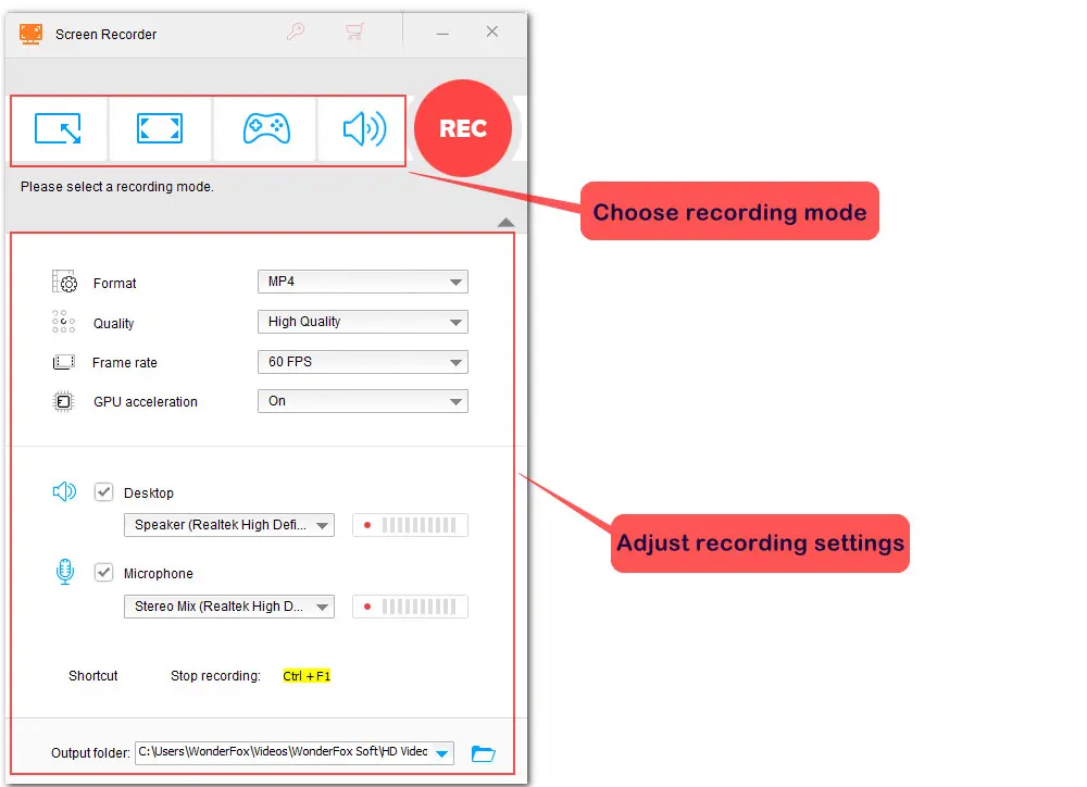 Adjust Screen Recording Settings