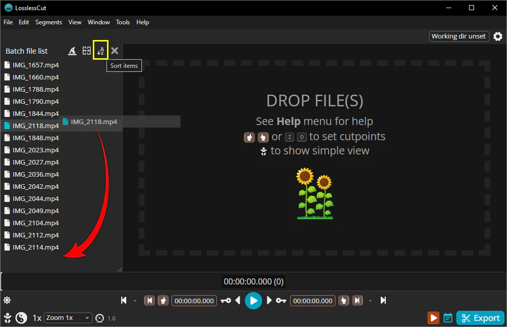 Arrange Files and Adjust Sequence