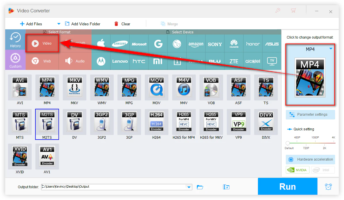 Select an Output Format