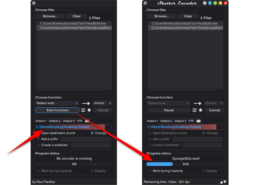 Choose a Location and Start Processing