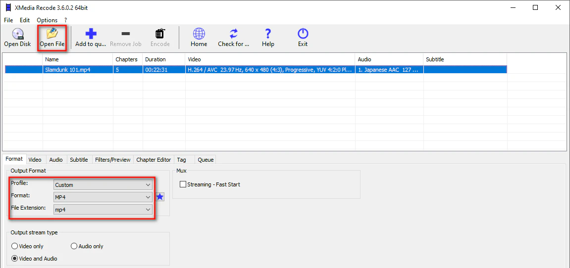 Add a Video to XMedia Recode