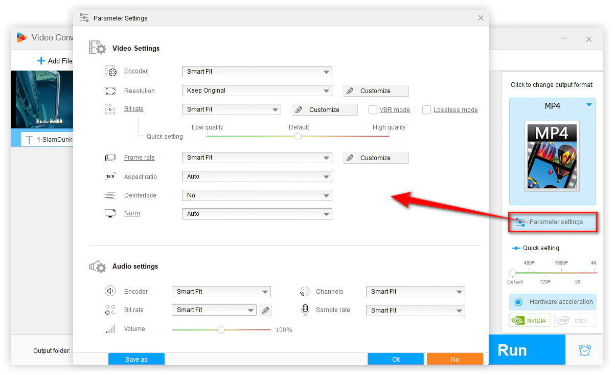 Adjust Output Settings