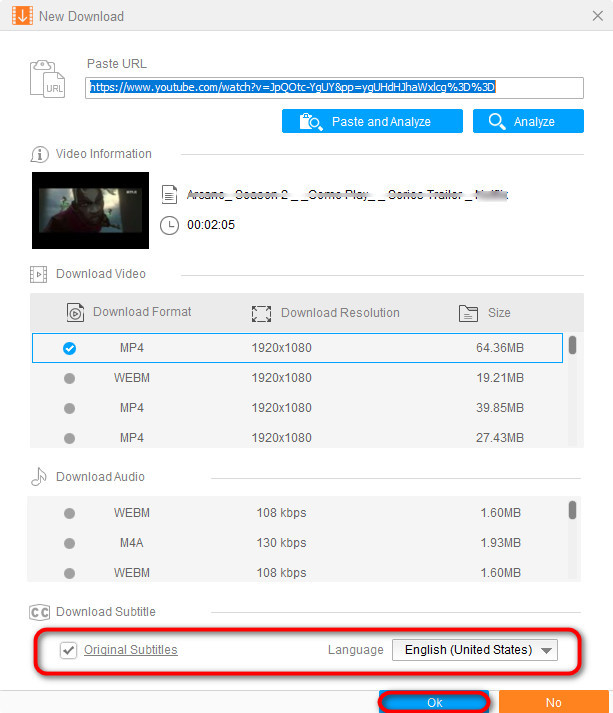 Choose a download format