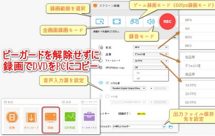 コピーガードを解除せずにDVDをコピー