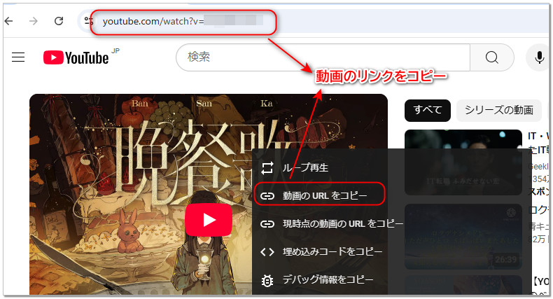 動画のリンクをコピー
