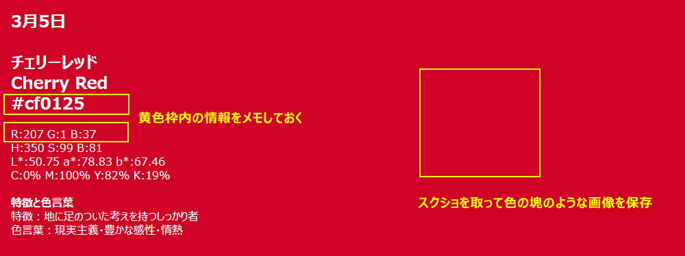 誕生日カラーを調べる