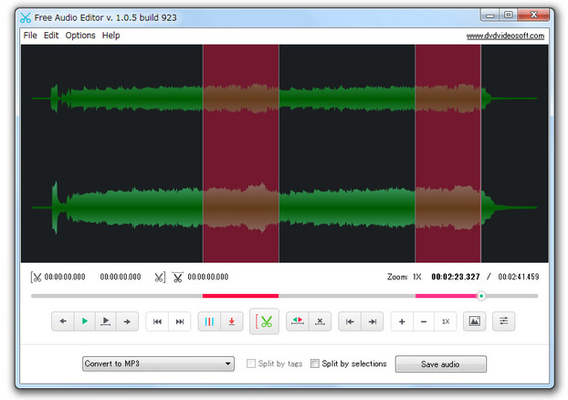 音楽編集フリーソフト「Free Audio Editor」