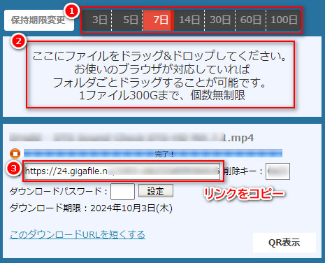 ファイル転送サービスを利用して長い動画を送る