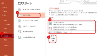 ２．PowerPointでスライドを動画で保存する方法