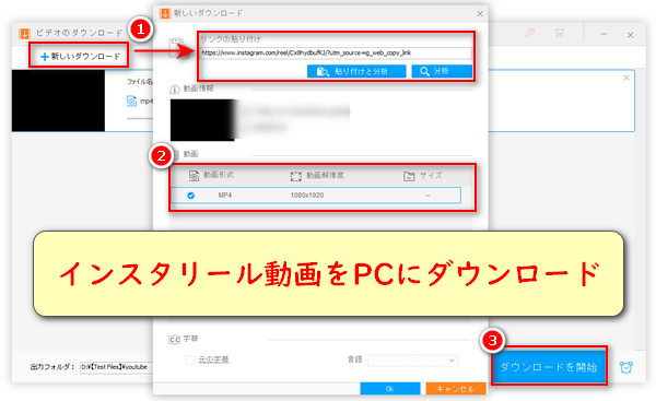 PCソフトでインスタリール動画をダウンロード