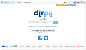 「Dirpy」のウェブサイトにアクセス