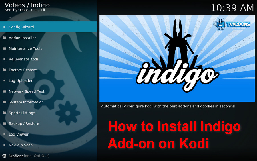 how do i get add on installer instead of indigo with kodi 16.1