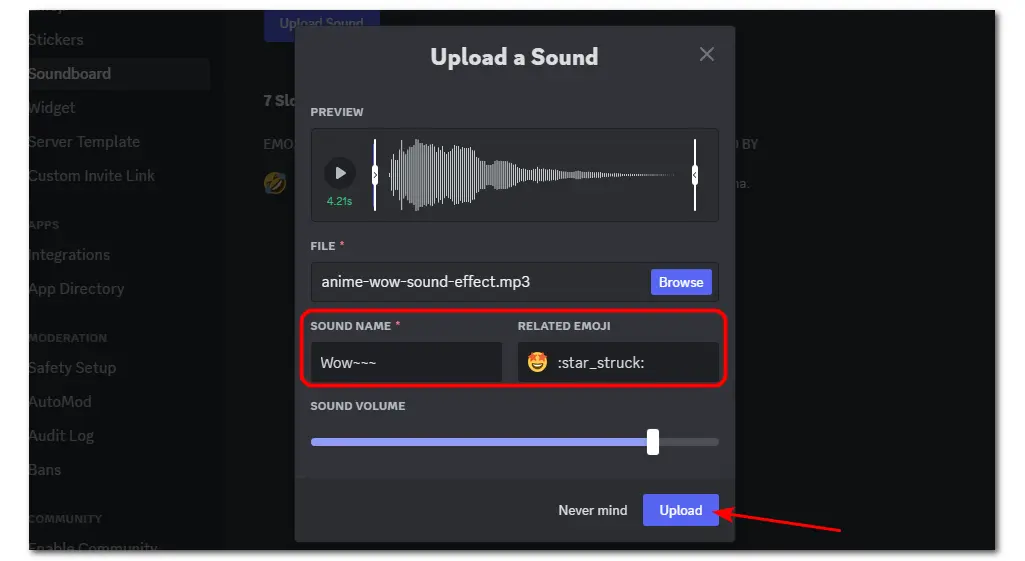 Adjust the Sound Clip Settings