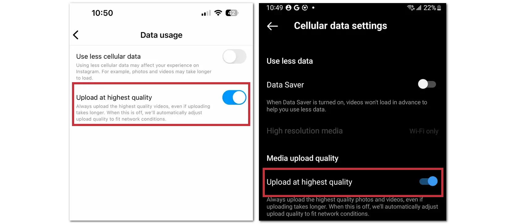 Enable High-Quality Uploads on Instagram