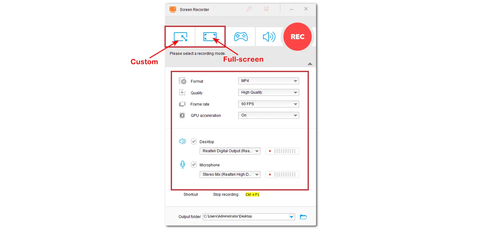 Adjust Recording Settings