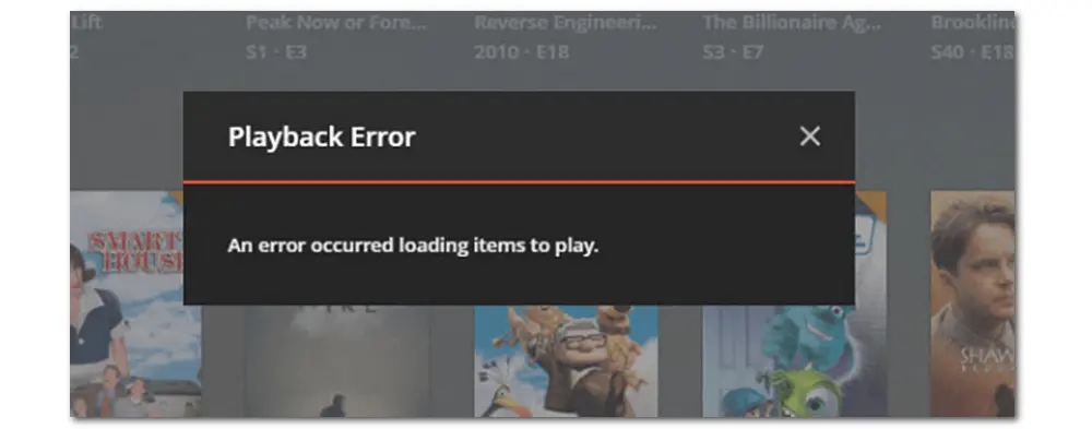 An Error Occurred Loading Items to Play