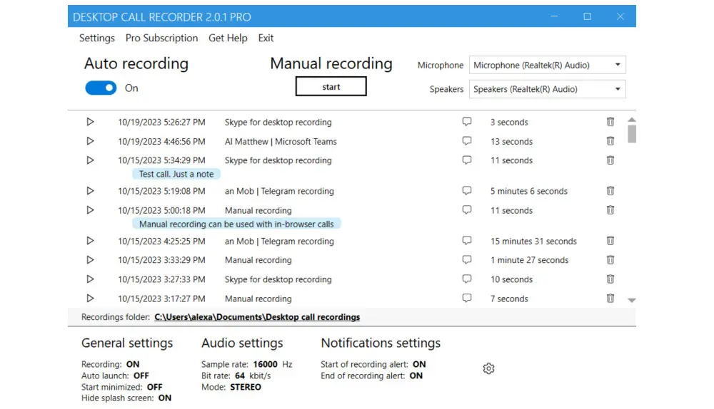 Desktop Call Recorder for Skype