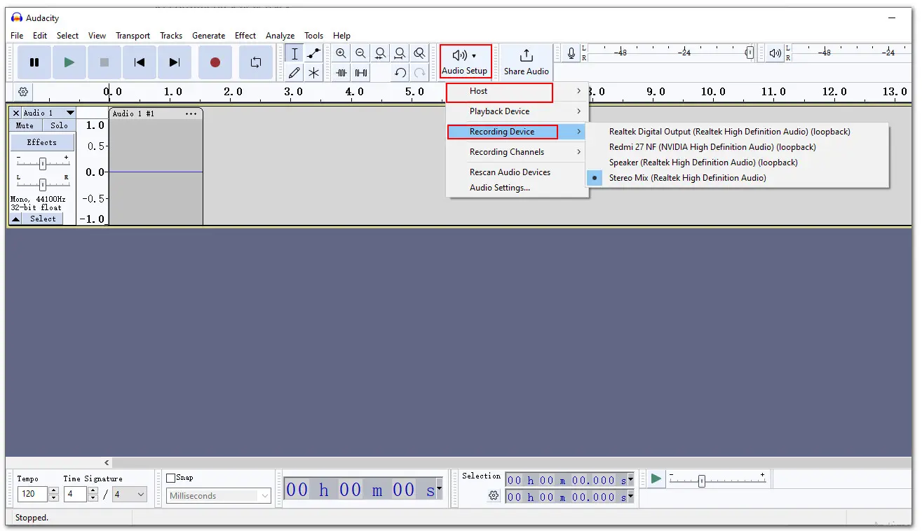 Adjust Audacity Recording Settings