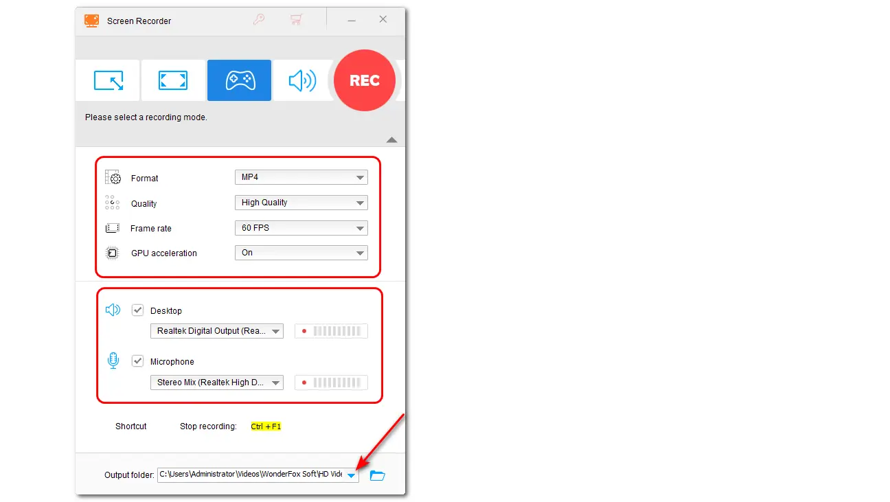 Adjust Recording Settings