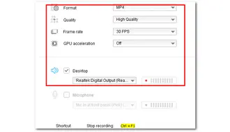 Adjust Recording Settings