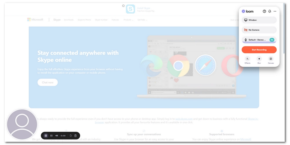 Record Skype Calls with Loom