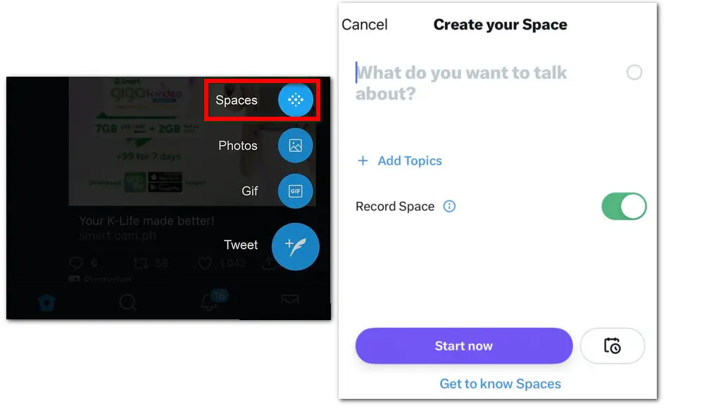 Set up a Twitter Space