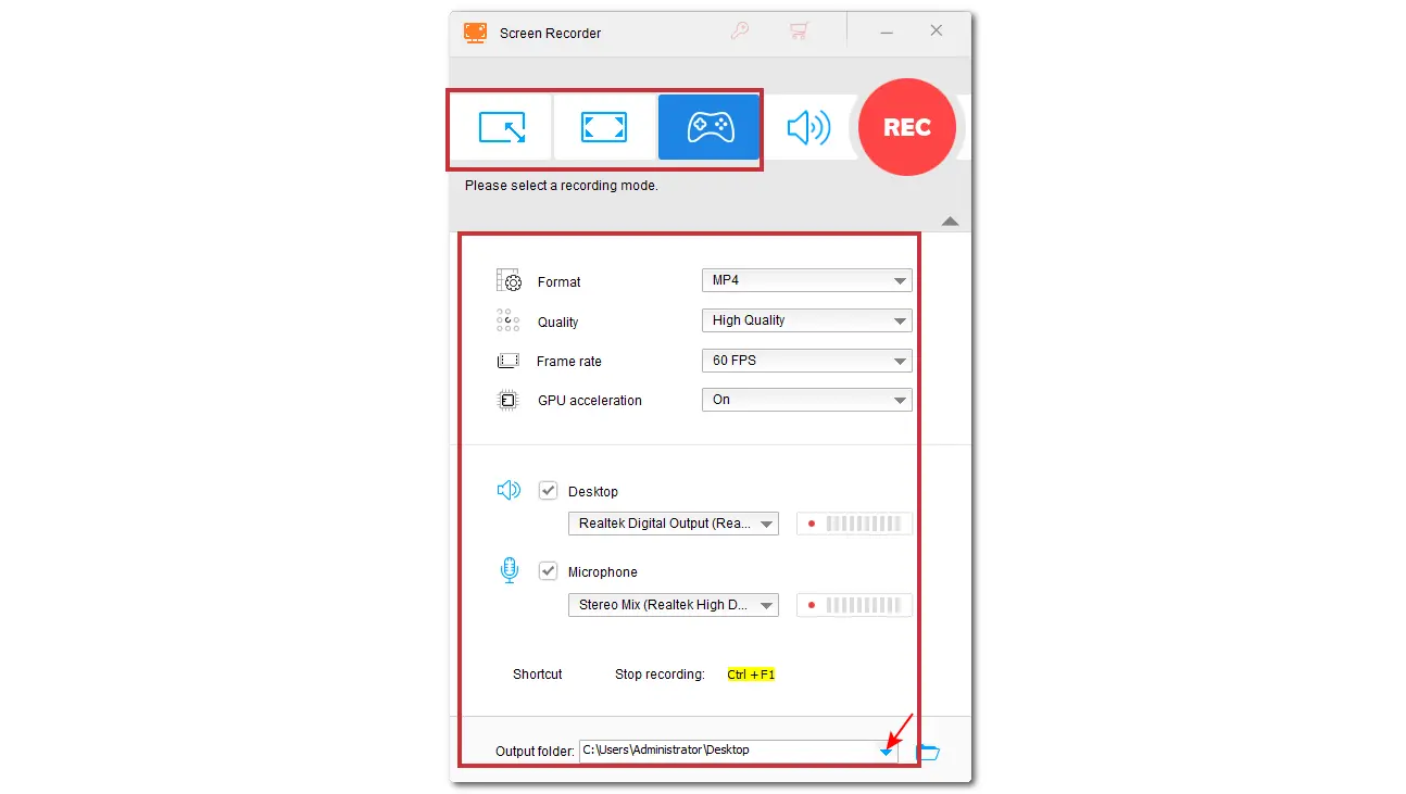 Adjust Recording Settings