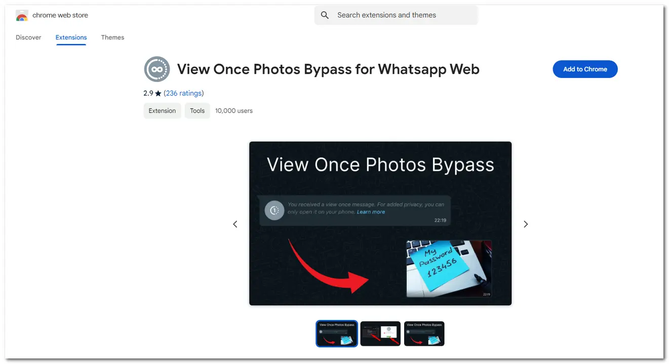 Chrome Extension for WhatsApp View Once