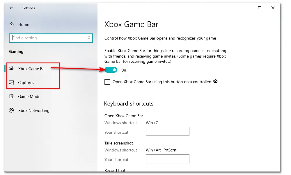 Enable Xbox Game Bar