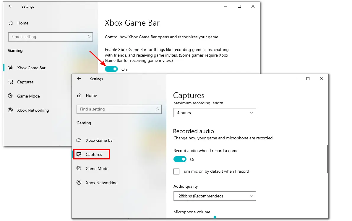 Adjust Xbox Game Bar Settings