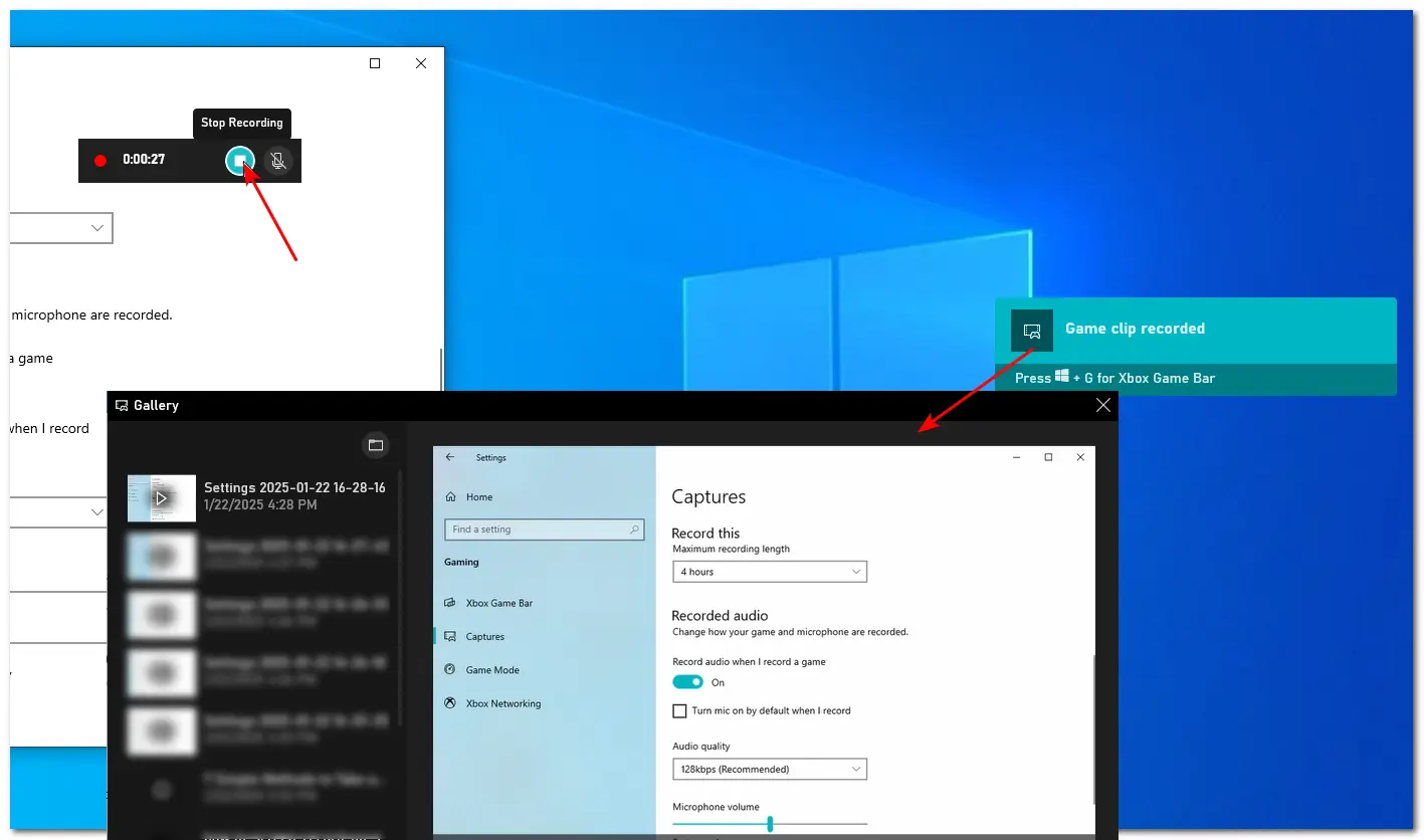 Xbox Game Bar End Recording