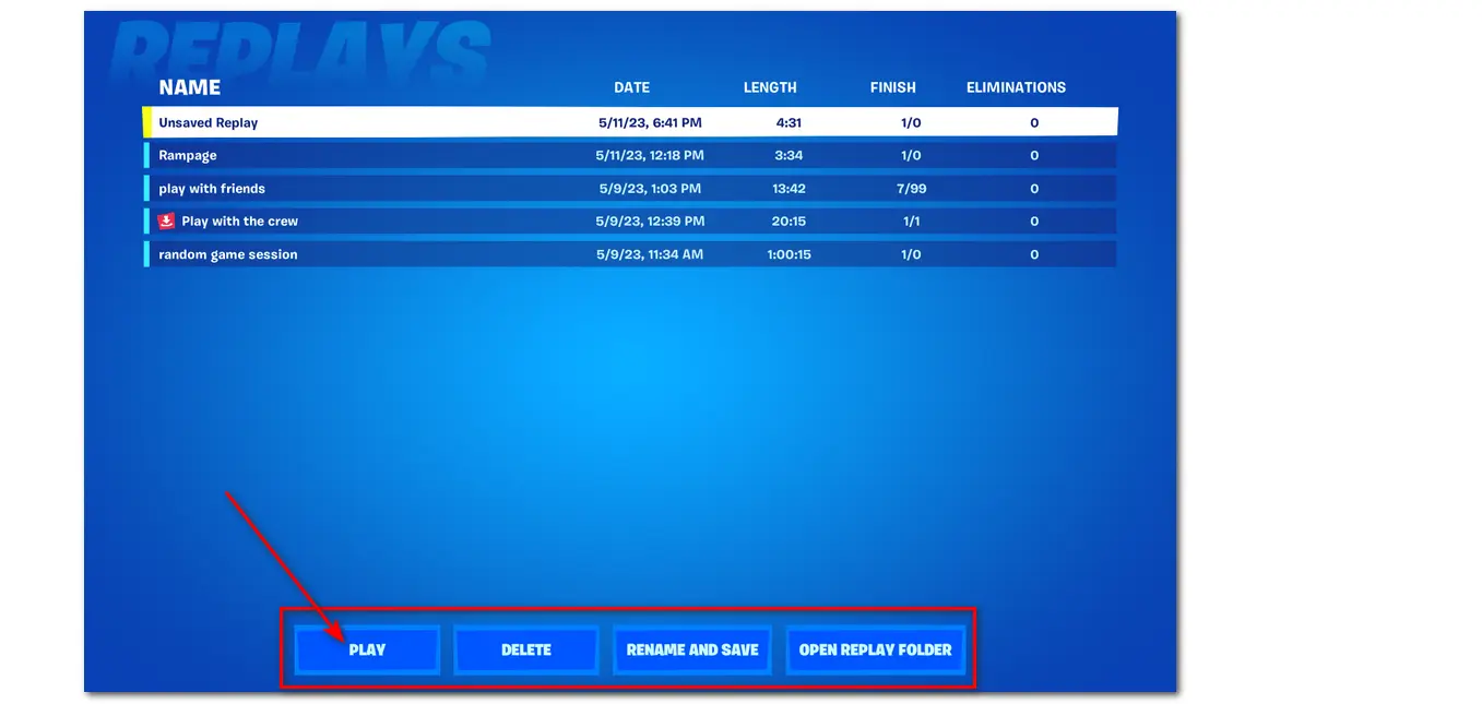 View Fortnite Replays