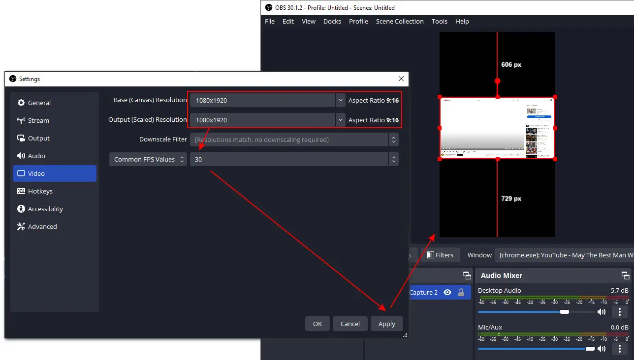 Change Canvas and Output Resolutions