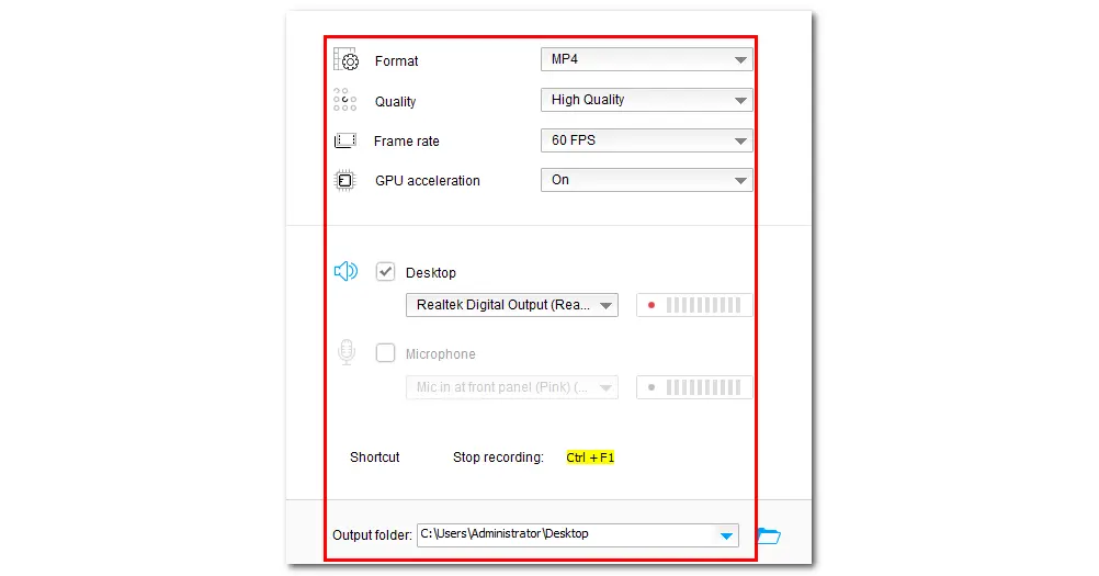 Customize Recording Settings 