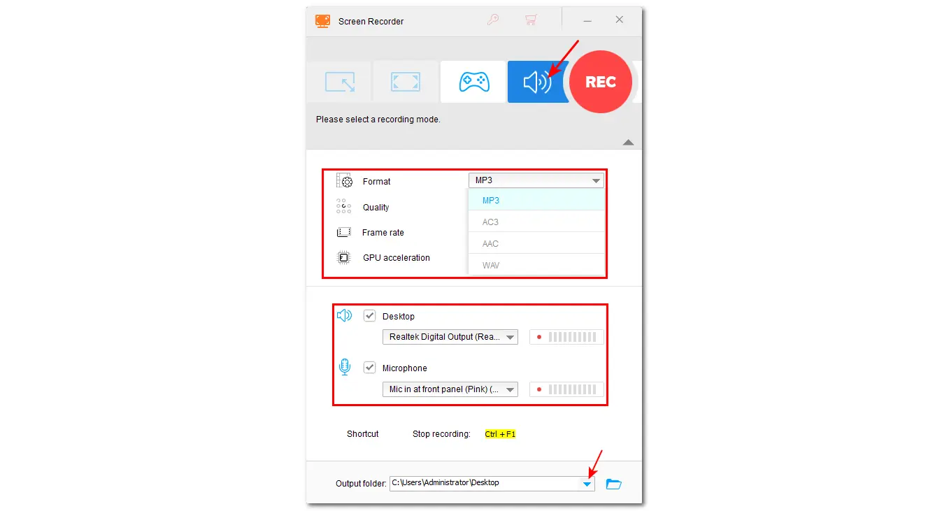 Modify Recording Settings