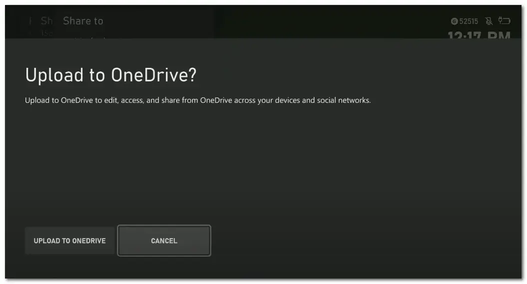 Upload Xbox Recoding to OneDrive