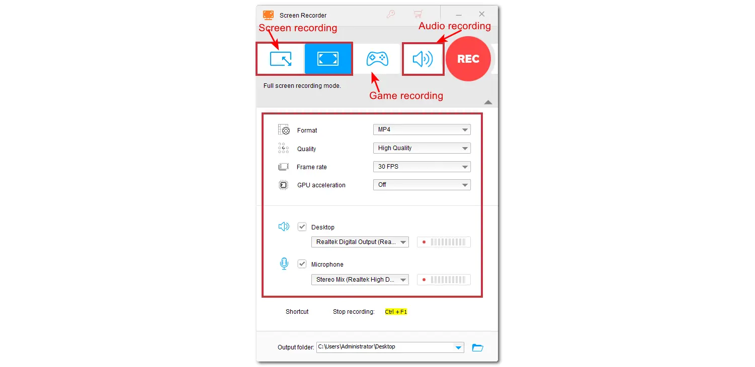 Adjust Recording Settings