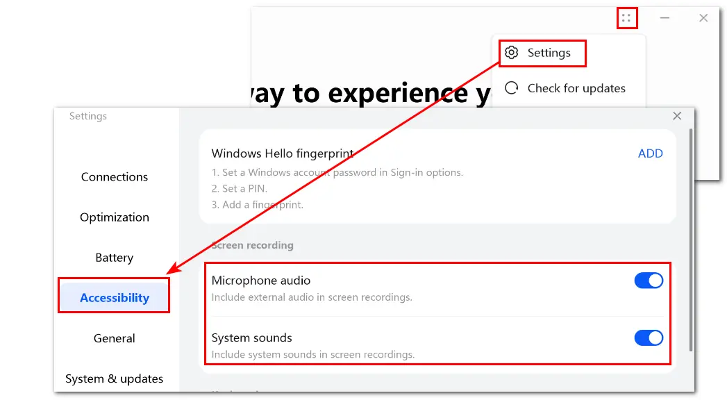 Enable Sound for Recording