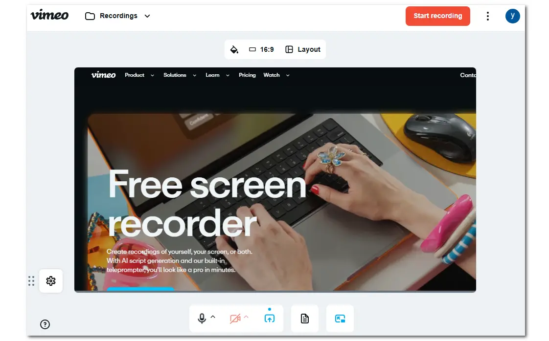 Vimeo Record Online Tool & Chrome Extension