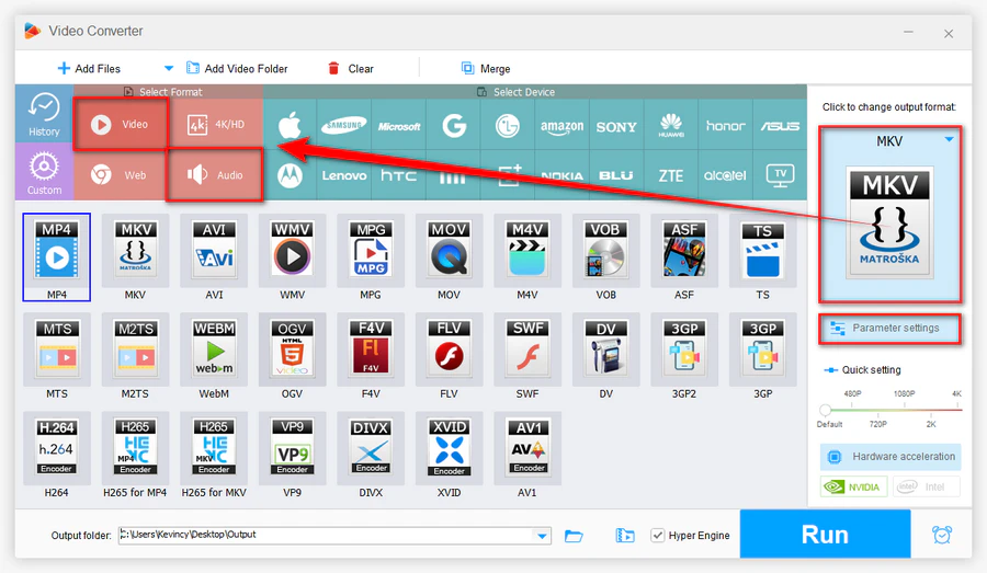 Choose an output format