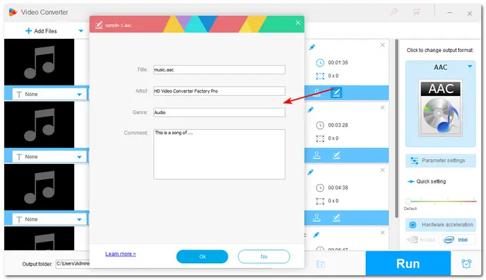 Edit AAC Audio Metadata