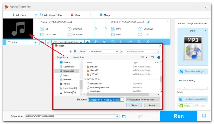 Load AIFC Files to the Converter