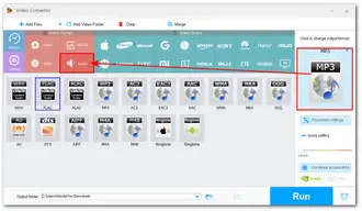 Select MP3 as the Output Format