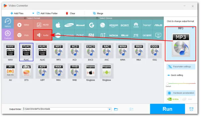 Select MP3 as the Output Format