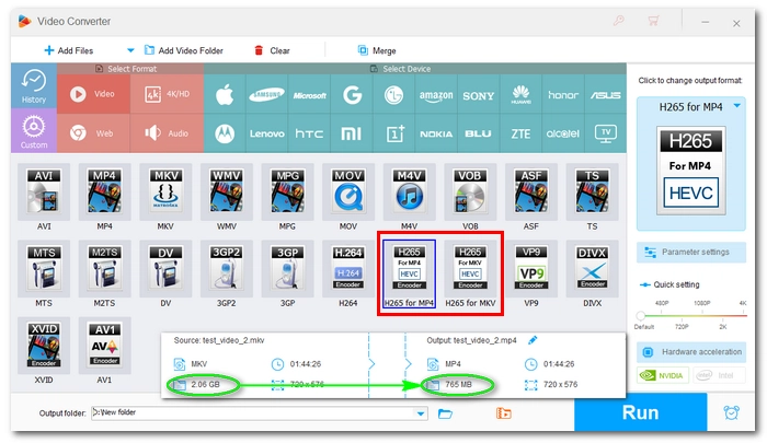 Select H265 Codec